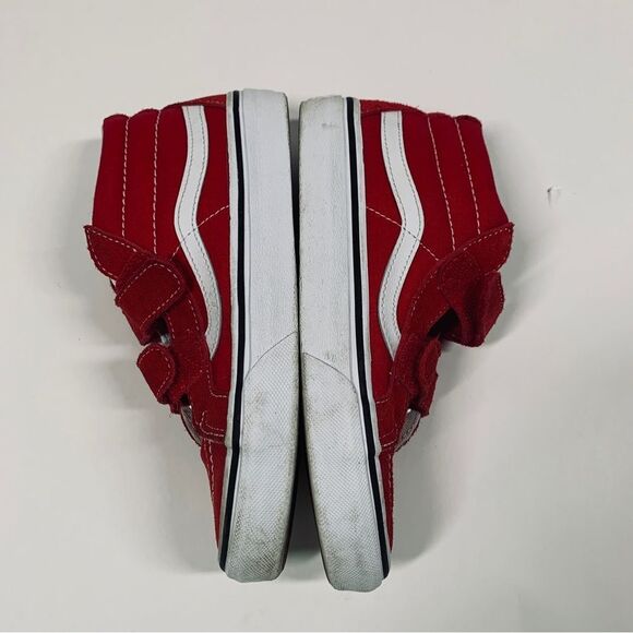 Vans SK-8 Mid Shoe Suede Red Strap Kids Size US 3 EU 34 UK2.5 - Picture 6 of 8